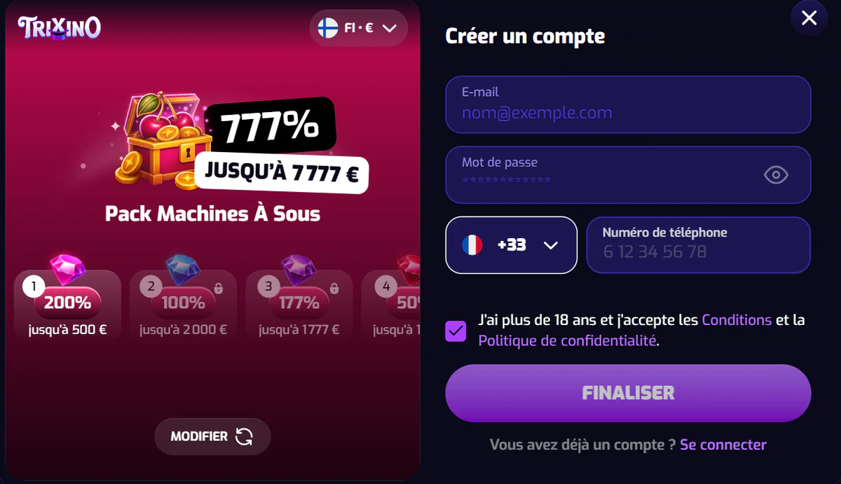 L'inscription pas à pas